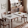 Chic Crate-Solid Oak Extendable Dining Table with Walnut Finish - Adjustable 1.2-1.5m Round Corner Design, Diagonal Legs for 6-8 Seats - 4 of 4