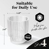 American Atelier Vintage Art Deco 9 oz. Fluted Drinking Glasses Set of 4, Old Fashion Tumbler for Cocktails, Ribbed Lowball Glass Cup, Clear - 2 of 4
