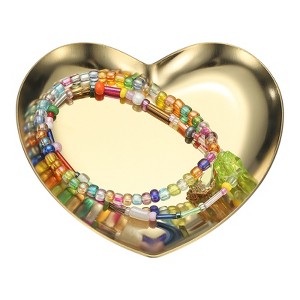 Unique Bargains Stainless Steel Decorative Heart Shape Jewelry Serving Trays for Candle Drink - 1 of 4