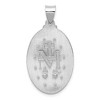 Black Bow Jewelry 14k White Gold Hollow Oval Miraculous Medal Pendant - 3 of 4