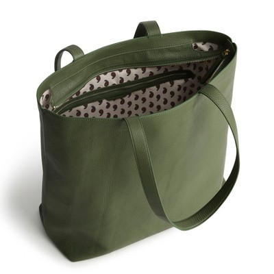 Vera Bradley Women's Leather Original Zip Tote Bag Bronze Green — фото 2
