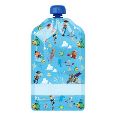 Pixar  Kids Food Pouches - Simple Modern: Reusable & Refillable Off-White Storage Bags, 5oz Capacity