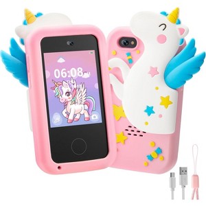 Joyfy Unicorn Kids Smart Phone, Toddler Phone Toys with Music Player, Alarm Clock,Game, 8GB Card, Easter Birthday Gift for Girls Age 3-11 Year Old - 1 of 4