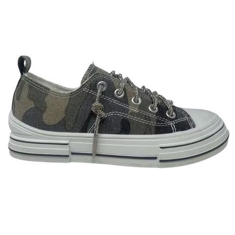 Женские кроссовки Very G Womens Aman Camo Lace Up Platform Slip On Canvas Sneaker, Khaki (8.5)