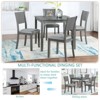 CAVINAS 34.5" Dining Table Set for 4 Square Wood Dining Table with 4 Upholstered Chairs for Kitchen - 3 of 4