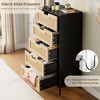 Whizmax Modern Rattan 5 Drawers Dresser, Double Dresser for Bedroom, Chest of Drawers Closet Organizers for Bedroom Living Room Hallway Office - 4 of 4