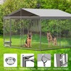 Large Outdoor Dog Kennel, Heavy Duty Metal Dog Cage with Waterproof Roof Cover and Lock, for Outside Backyard, Ships in Two Packages - 4 of 4