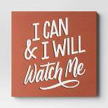 16" x 16" 'I Can and I will' II Framed Wall Canvas Coral Red - Room Essentials™