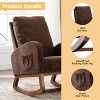 Modern High Back Armchair Rocking Chair, Upholstered Glider Chair With Side Pocket, Wooden Nursery Rocking Chairs - 3 of 4