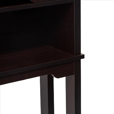Espresso Wood Adjustable Over-the-Toilet Storage Cabinet
