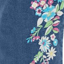 medium stonewash floral embroidery