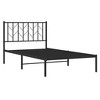 vidaXL Twin XL Metal Bed Frame with Headboard, Under Bed Storage, Noise Free, Black, No Mattress - 2 of 4