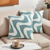 REGALWOVEN Snowflake Fleece Throw Pillow Cover with Wavy Pattern Modern Pillowcase for Sofa Couch Living Room Home Decor 2 Pcs - 2 of 4