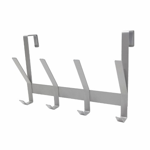 Heavy Duty Over The Door 4 Hooks Rail Matte Gray - Brightroom™ : Target