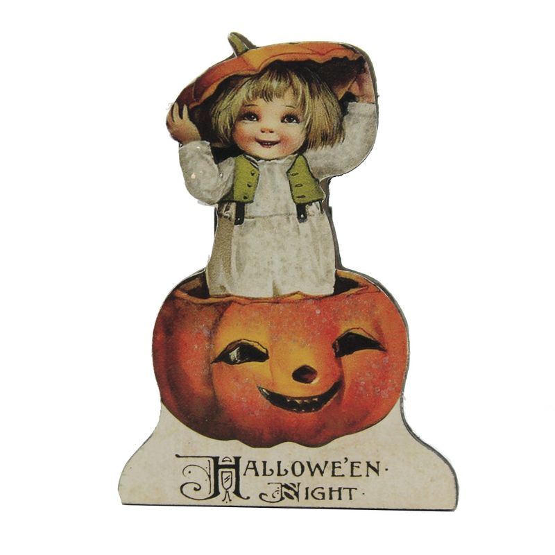 4.25 In Little Halloween Children Pumpkin Carving Black Cat Figurines, 4 of 6
