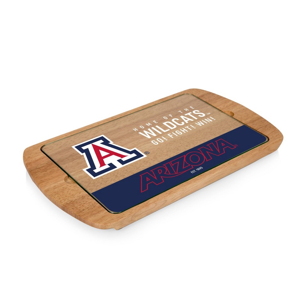 Photos - Serving Pieces NCAA Arizona Wildcats Parawood Billboard Glass Top Serving Tray