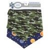 Luvable Friends Dog Reversible Pet Dog and Cat Bandana Bibs 2pk, Space Camo, One Size - 2 of 4