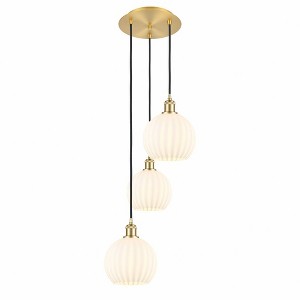 White Venetian - 3 Light Cord Hung Multi Pendant In Modern Style-30.75 Inches Tall and 14.5 Inches Wide - 1 of 1