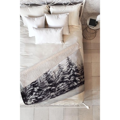 Chelsea Victoria Snow And Pines Sherpa Fleece Blanket - Deny Designs