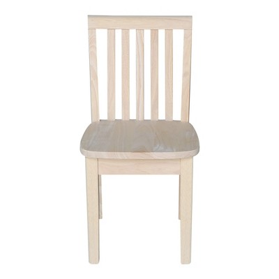 Eco-Friendly Traditional Parawood Mission Kids' Chairs, Unfinished - Set of 2