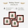 Spode Christmas Tree Tartan 5 Inch Square Tidbit Plate, Set of 4 - 3 of 4