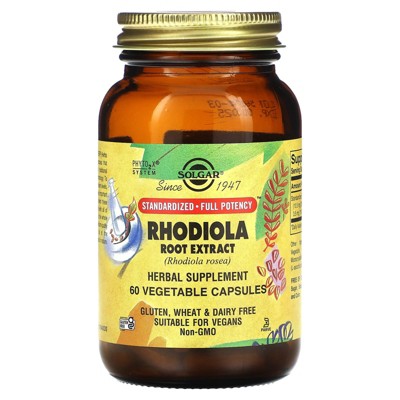 Solgar Rhodiola Root Extract, 60 Vegetable Capsules (350 mg per Capsule)