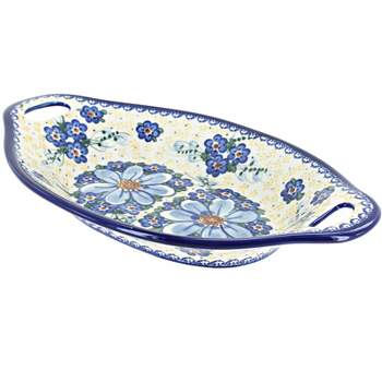 Blue Rose Polish Pottery 110 Zaklady Bread Tray with Handles