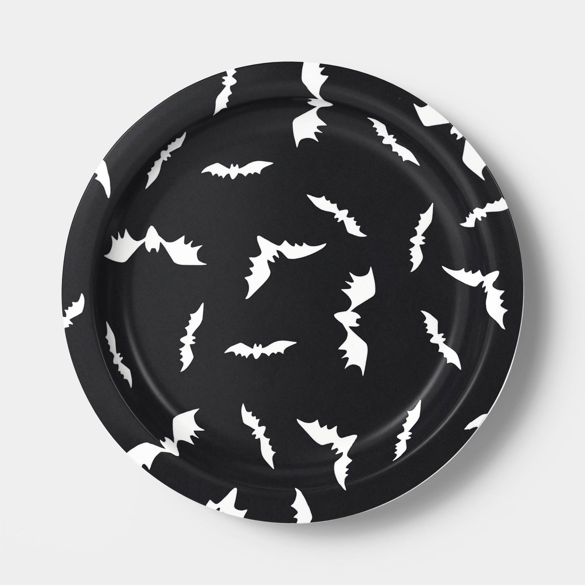 8.5" Halloween Melamine Bats Salad Plate Black - Hyde and EEK! Boutique™