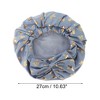 Unique Bargains Women Double Layer Gilded Bow Shower Cap 1 Pc - 2 of 3