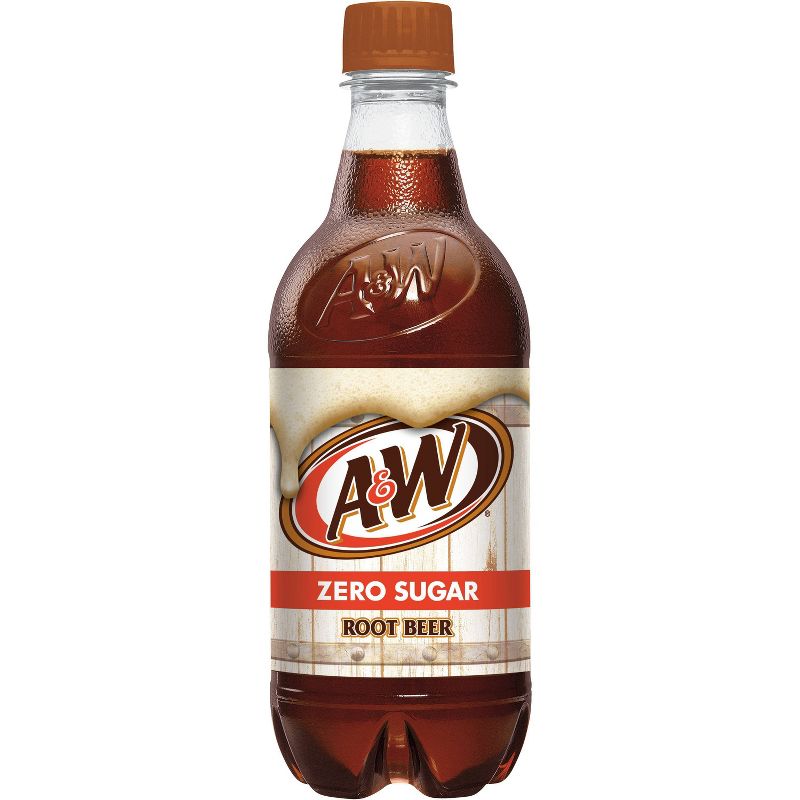 A&#38;W Root Beer Zero Sugar Soda - 20 fl oz Bottle, 3 of 8