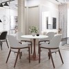 LeisureMod Bristol 27" Round Dining Table – MDF Top with Walnut Steel Pedestal Base, Modern Kitchen & Dining Room Accent Table for Small Spaces - 2 of 4