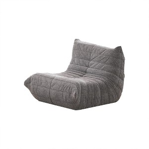 Itopfox Giant Bean Bag Chair with Memory Foam, Sofa Recliner for Living Room and Bedroom, Plush Microfiber Leather Upholstery, Ergonomic Design Black - 1 of 4