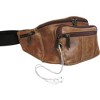 Amerileather Tan Easy Traveller Fanny Pack – Top Grain Cowhide Leather Belt Bag with Multiple Compartments for Hands-Free Convenience - 3 of 3