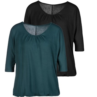Women's 2 Pk Elbow Sleeve Tops - LASCANA