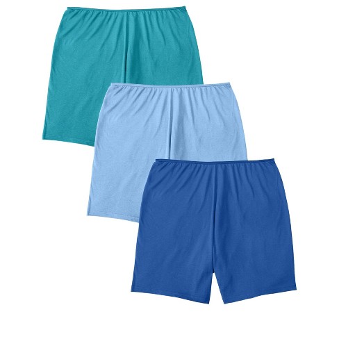 Comfort Choice Women's Plus Size Stretch Cotton Boxer 3-pack - 15, Blue :  Target