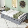 RISOKEYS Twin Size Simple Platform Bed,Bedroom Storage Wooden Frame with Wheels and Slat Support,No Box Spring Needed,for Adult Boy Girl Teen - 4 of 4