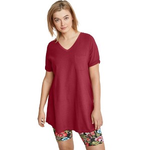 ellos Plus Size V-Neck A-Line Tunic - 1 of 4