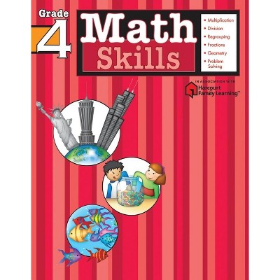 Math Skills, Grade 4 - (Flash Kids Harcourt Family Learning) by  Flash Kids (Paperback)