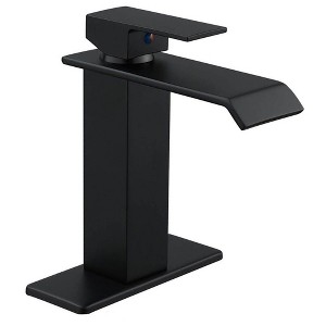 BWE Waterfall Single Hole Single-Handle Low-Arc Bathroom Faucet With Supply Line - 1 of 4