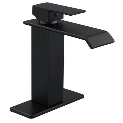 Bwe Waterfall Single Hole Single-handle Low-arc Bathroom Faucet With ...