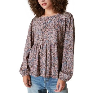 Lucky Brand Womens Floral Baby Doll Blouse - 1 of 1