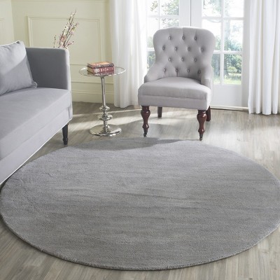 Himalaya Gray Round Hand-Tufted Wool Area Rug, 8'