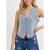 Women's Denim Button Down Vest - RISEN - 4 of 4