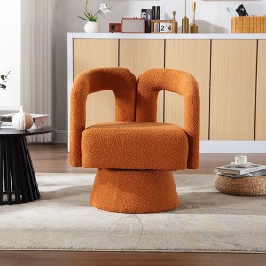 CAVINAS Boucle Upholstered Accent Chair,Modern Swivel Barrel Chairs  with Swivel Metal Base for Bedroom,Reading Room - 1 of 4