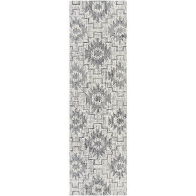 Handmade Abstract Gray Wool Tufted Area Rug