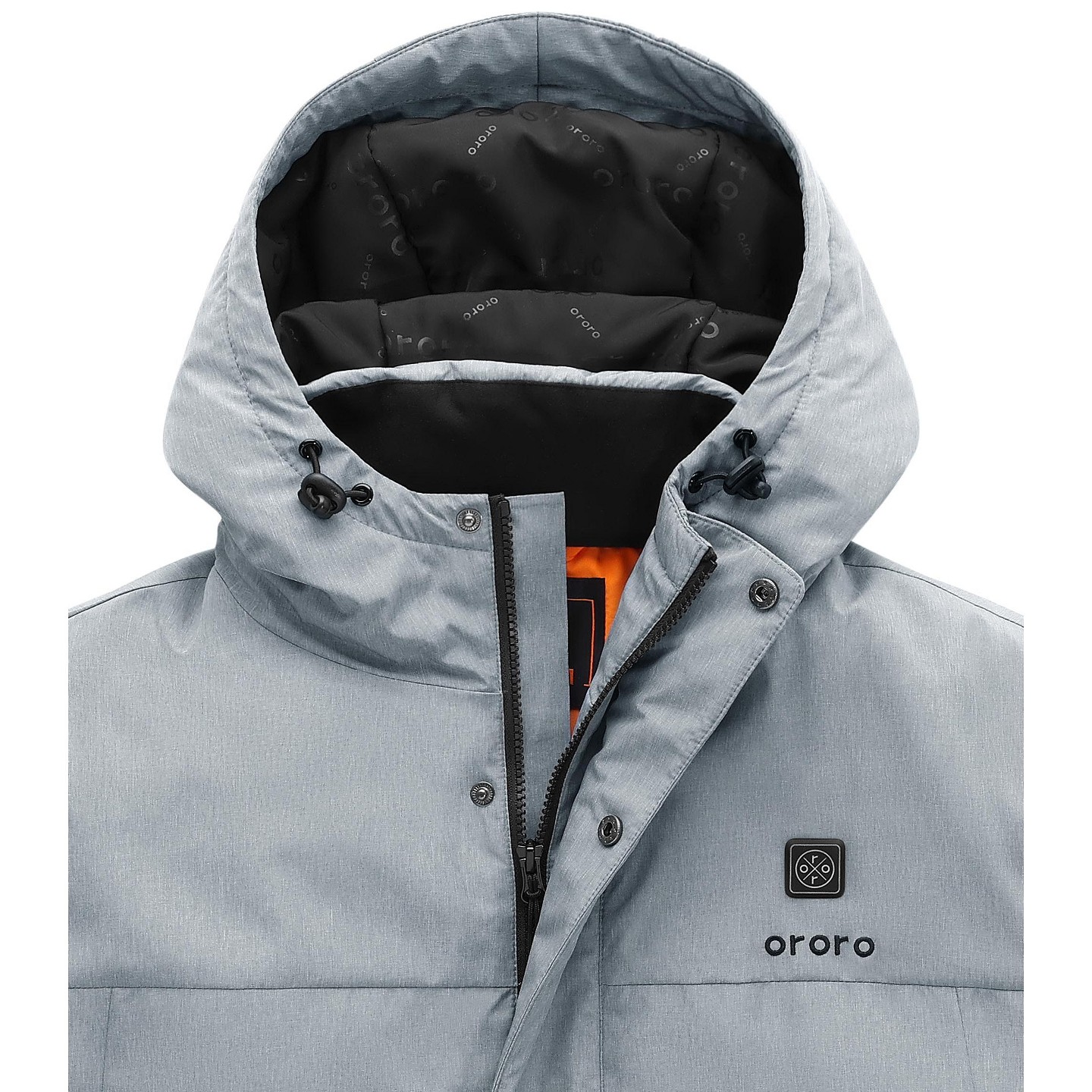 Мужские куртки Ororo 4-Zone Thermolite Heated Padded Jacket with Battery (Gray, 2XL) — фото 6