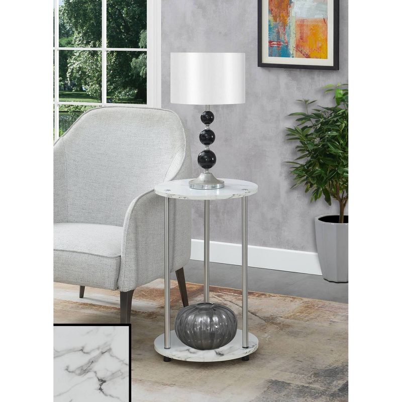 No Tools 2 Tier Round End Table - Breighton Home, 3 of 6