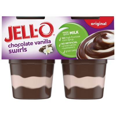 JELL-O Original Chocolate Vanilla Swirls Pudding - 15.5oz/4ct