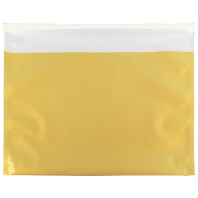 JAM Paper 9.5 x 12 Booklet Foil Envelopes with Self-Adhesive Closure Gold 01325661B