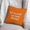 Creative Products Let Us Count Our Many Blessings in Orange 18 x 18 Spun Poly Pillow - 3 of 3